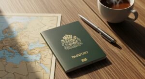 Pakistani passport and Europe map for Schengen Visa 2026